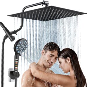 Metal 3-Way Rain Shower Head, High Pressure Shower Head, Dual Shower Heads with Handheld Adjustable Spray Combo