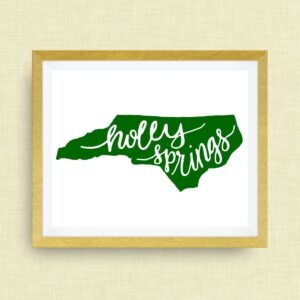 holly springs nc. script hand lettering. option of Gold Foil - 12x18 ink