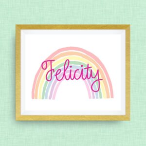 Rainbow Name Print- Custom Nursery Art - Pick your colors! - 5x7 foil