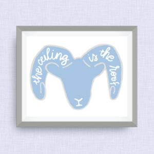 the ceiling is the roof - art print, hand drawn - 5x7 ink