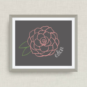 Eden NC - Camellia Flower - Art Print, Raleigh NC, option of Gold Foil Print - 8x10 foil
