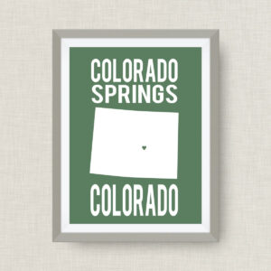 Colorado Springs Art Print, Colorado State art - 8x10 foil