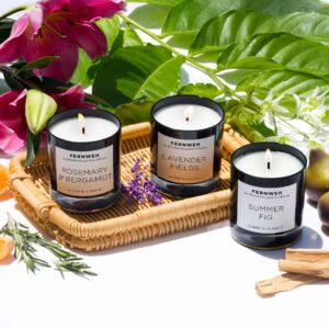 Rosemary & Bergamot Scented Soy Candle - 3 Classic Set