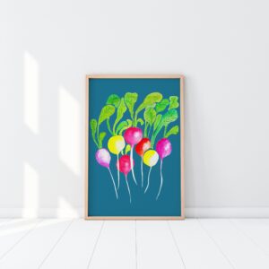Radish Watercolor Art Print - 11x14 ink